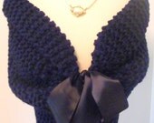 Bride Bolero / Wedding Shawl / Shrug / Bridal Shawl / Navy Blue Shawl / Something Blue / Custom Made