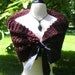 Hand Knit Shawl / Bride Bolero / Stole / Burgundy / Vintage Inspired / Size Small / Ready to Ship