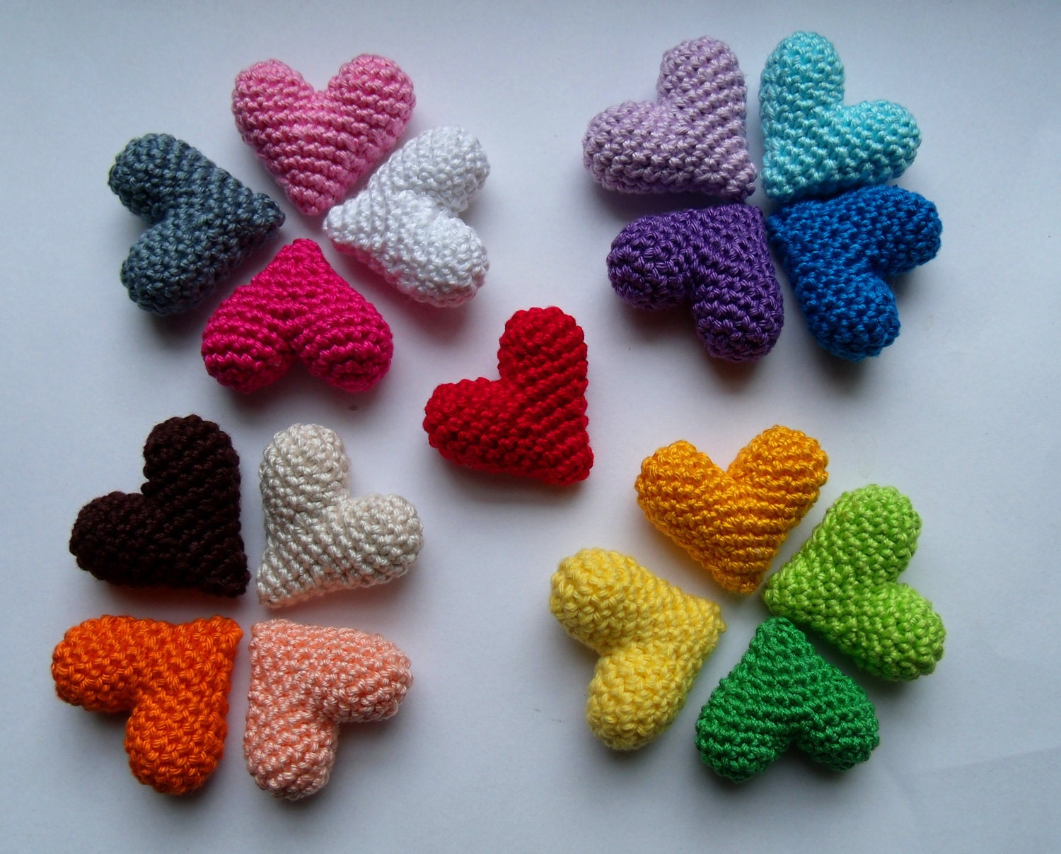 Hand crochet amigurumi 3D heart