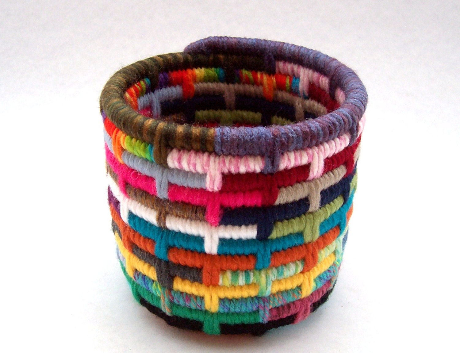 Bits and Pieces-Colorful Yarn Coiled Pencil Holder