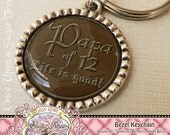 Father's Day LIFE IS GOOD Personalized Number of Grandkids Grandpa Papa Keychain Gift Present Keychains by Once Upon a Sugar Tree No.29
