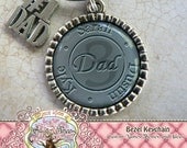 Personalized DAD Keychain, Number One Dad Charm,Silver Dad Key Chain with CHILDREN'S NAMES, Dad, Daddy, Father Gift, Christmas Gift for Dad