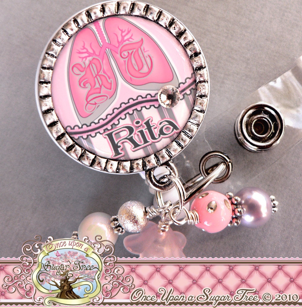 Personalized Badge Reel, RESPIRATORY THERAPIST, Rt, Pulmonary Nurse, Lungs, PULMONOLOGIST, Id Badge Reel, Doctor Medical, Hospital Staff