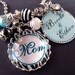 MOM NECKLACE, Glass Dome Bezel Pendant, Photo Necklace, Mother Gift, Pink Black, Grandma, Nana, Aunt, Mimi, Touch of Color