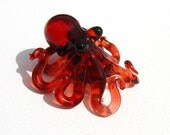 Small Glass Octopus pendant Ruby
