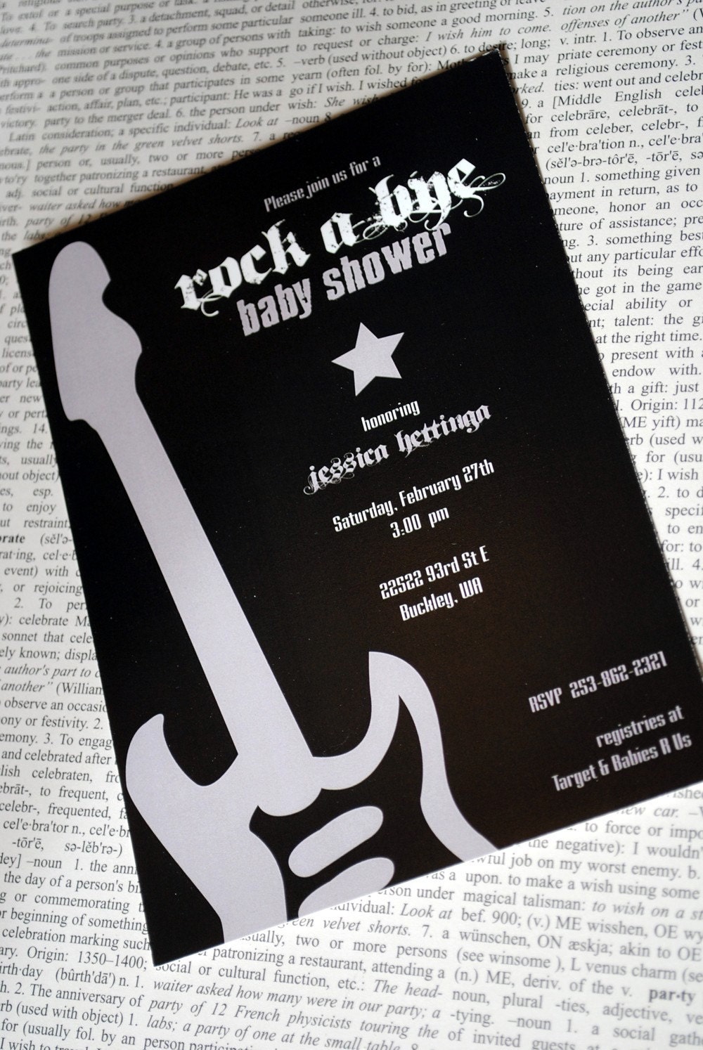 Rock Star Baby Shower - PRINTABLE INVITATION by Itsy belle Il_570xn