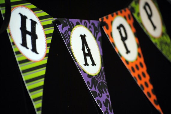 Happy Halloween banner - PRINTABLE INSTANT DOWNLOAD Glam Hallowee by Itsy Belle Il_570xn