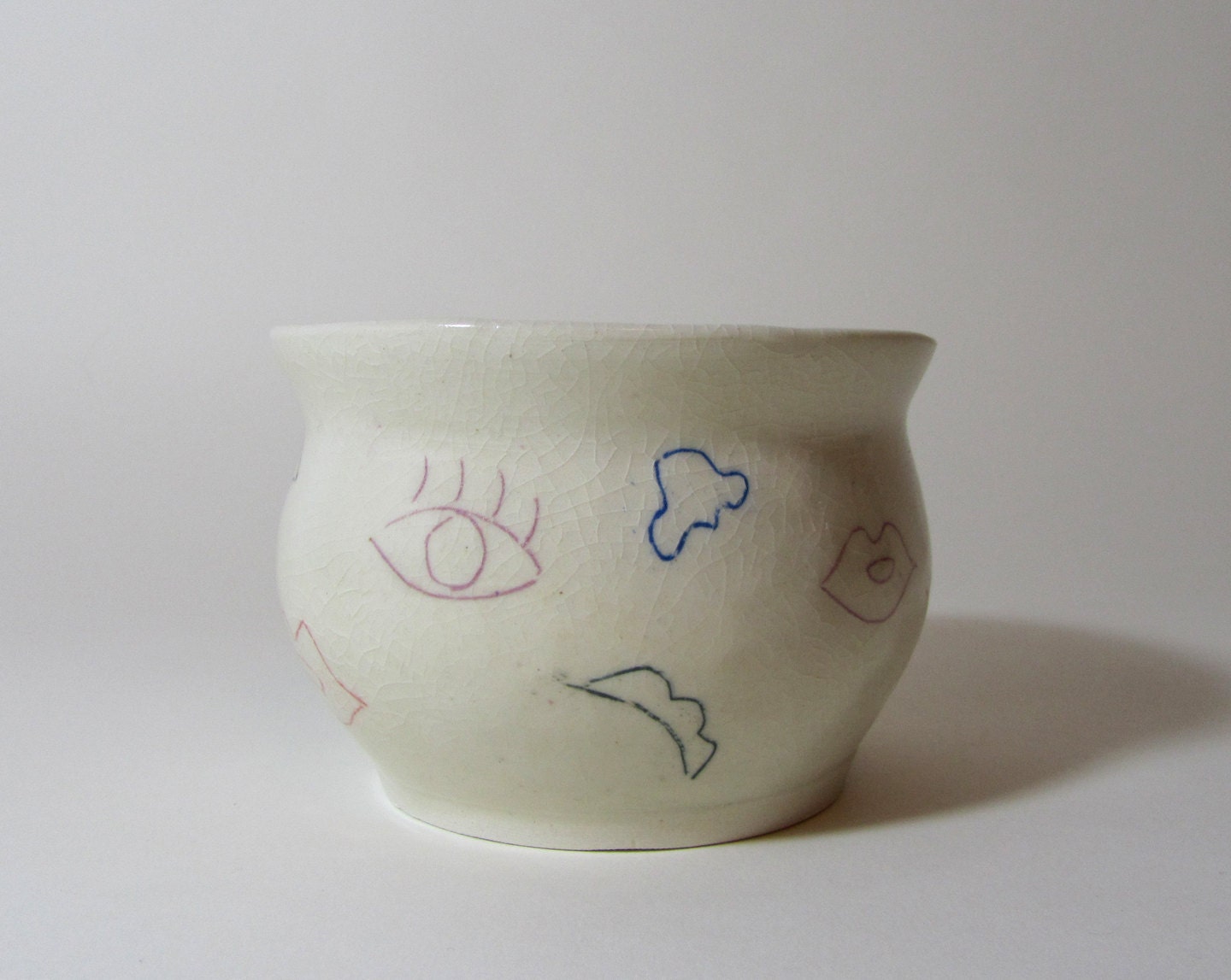 Mixed-Up Face bowl: Lips, eyes, nose, eyebrows all over the place....