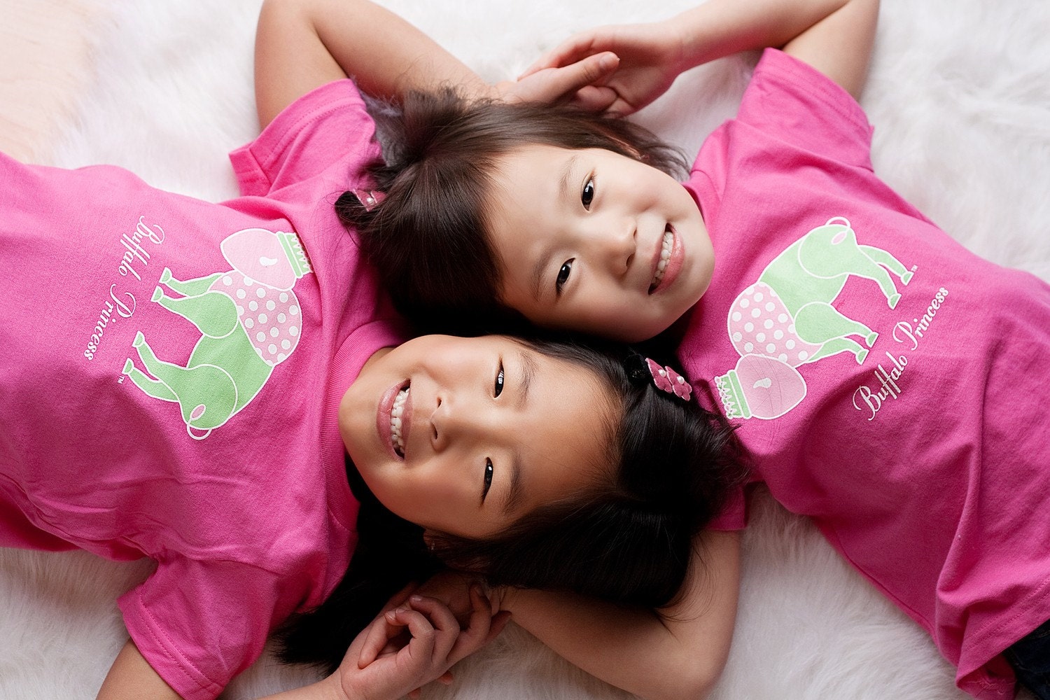 Toddler T-shirt Princess Buffalo pink and green sweet