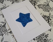 Star Wall Art Hanging UNFRAMED Blue Star