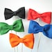 Bow Ties on a Stick for Wedding, Party Photobooth Prop - Set of 6 - Multicolor
