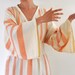 Robe Kimono Robe Peshtemal Robe Eco Friendly Extra Soft Cotton Wearable Turkish Bath Towel Caftan Obi Belt Ivory Orange Coral