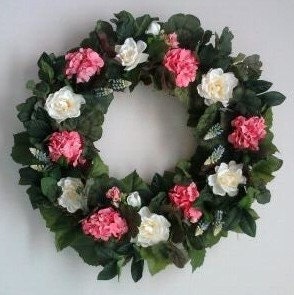 Handmade Silk Wreath-Spring-Memorial Wreaths-Williamsburg Garden