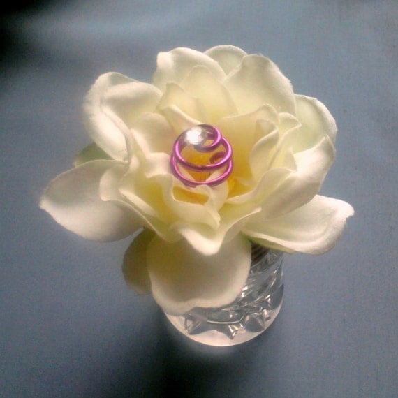 Set of 5-Crystal Flower Picks-WeddingBouquets-DIY Bride-Wreaths