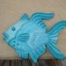 One Fish Blue Fish whimsical painted wall decor