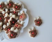 Oh so small RUDOLF Reindeer sugar cookies - 6 dozen