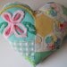 MAMA'S PINK FLOWER multi fabric sweet Heart pillow