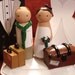 Custom Cake Topper - Personalized Wood Doll Topper -Vintage Travel Theme---3-D Accents