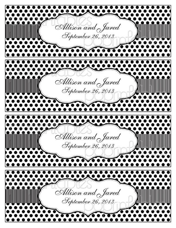 Free Printable Black And White Water Bottle Labels
