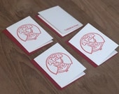 Letterpress Mini Cards: Little Girls (Set of Four w/ Matching Envelopes)
