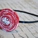 Valentine's Day Fabric Rosette Headband - Red