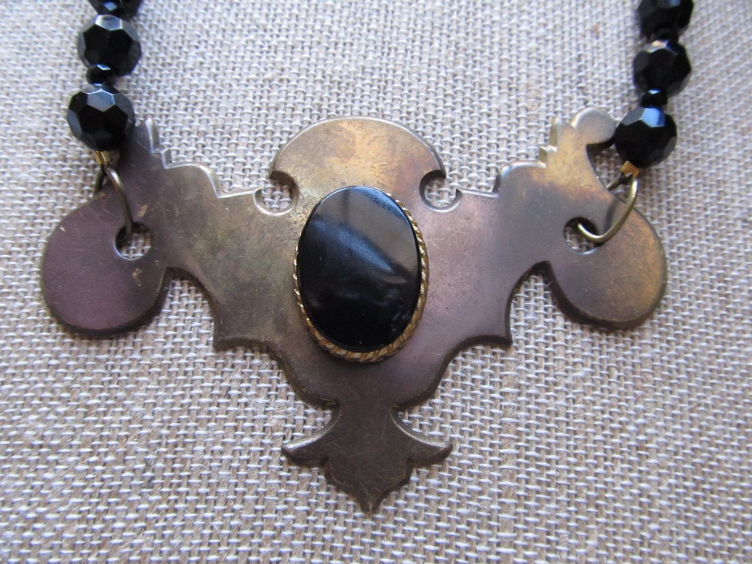 Vintage Hardware and Glass Bead Necklace. As featured in Country Living Magazine.