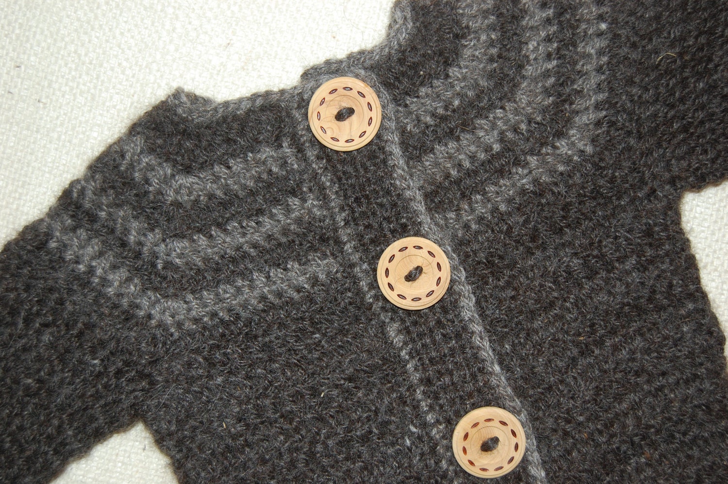 Cardigan for Baby in Natural Alpaca 9-12 months Sweater Shades of Gray