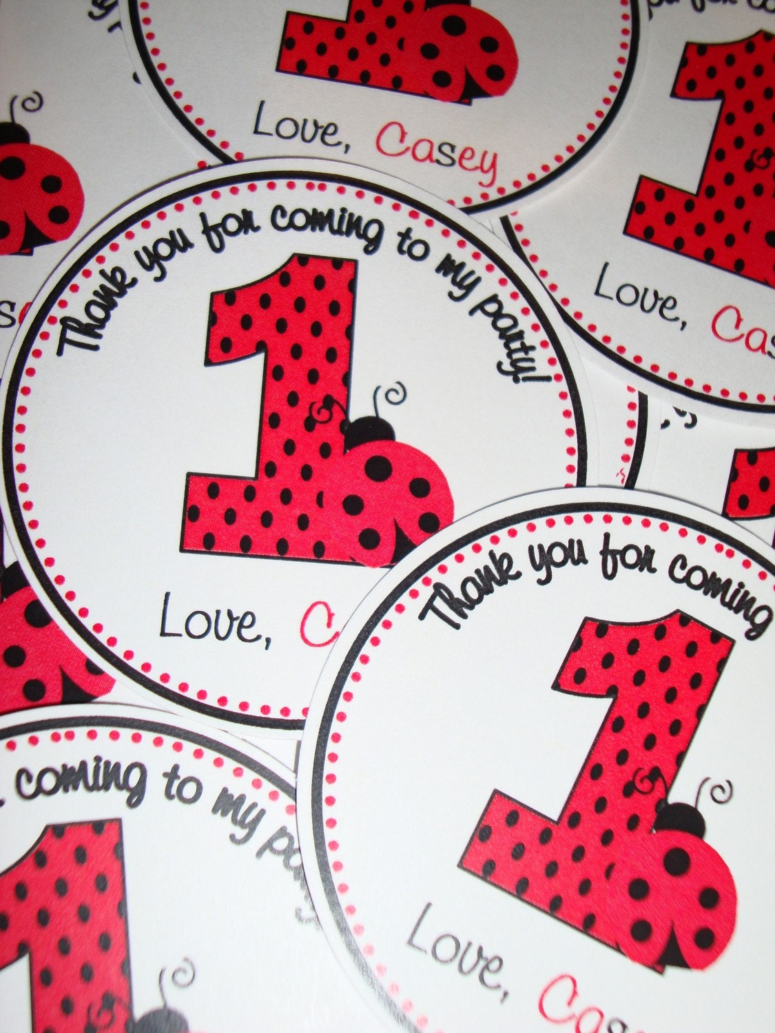 Ladybug Birthday Favor Tags