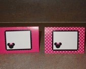 Pink and Black Zebra Mouse Inspired Food Tent Cards - SET OF 12 - Also available in Traditional Red and Black Il_170x135