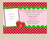 Strawberry Photo Birthday Invitation - Set of 12 Il_170x135