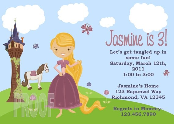 Rapunzel Inspired Custom Birthday Party Invitation Il_570xn