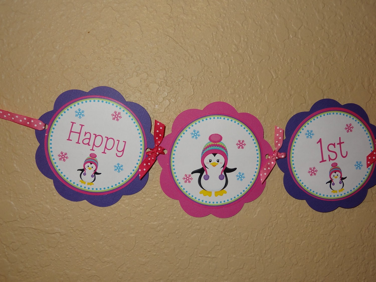 Pretty Penguin Winter ONEderland Custom Word Banner Il_570xn