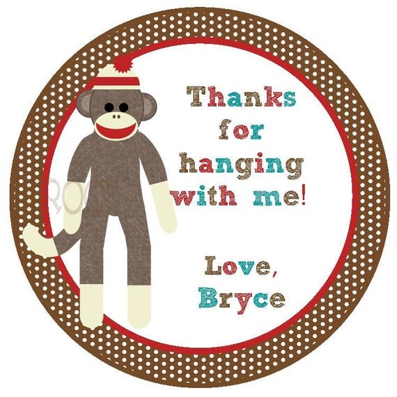 Sock Monkey Custom Favor Tags Il_570xn