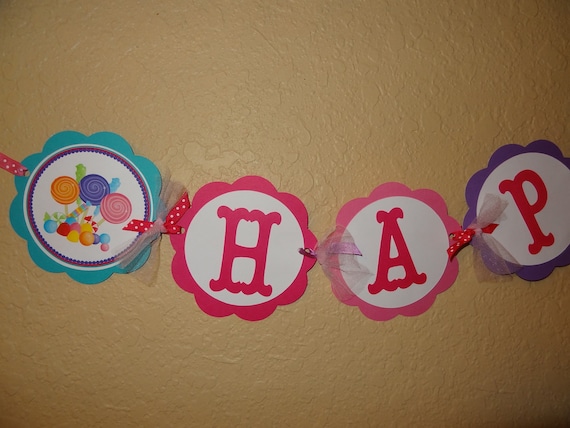 Cute Candy Full Size Happy Birthday Banner Il_570xn