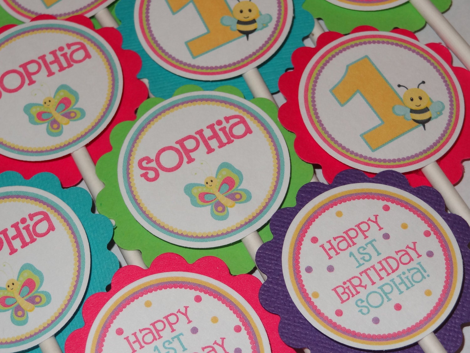 Butterfly Garden Cupcake Toppers Il_570xn