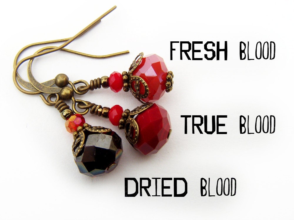 CHOOSE your RED - True Blood Earrings inspired by the HBO Series