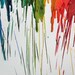 Rainbow Crayon Melting on Canvas Experiment-16x20