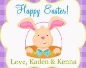 Personalized Easter Bunny Tags Printable - Thank You Tags, Happy Easter Tags, Cupcake Toppers