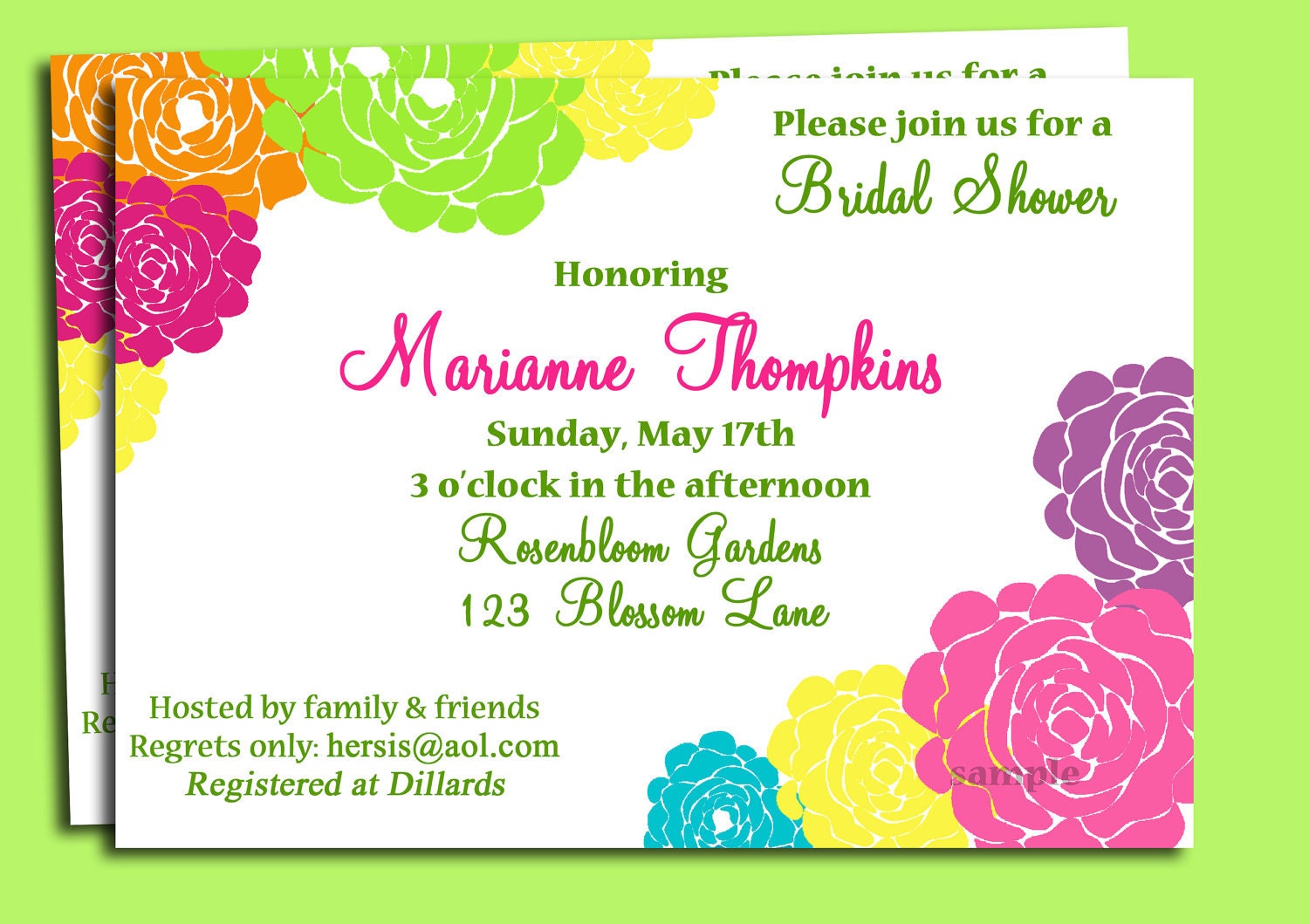 Spring in Bloom Invitation Printable - Bridal Shower, Wedding Invitation, Birthday Invitation