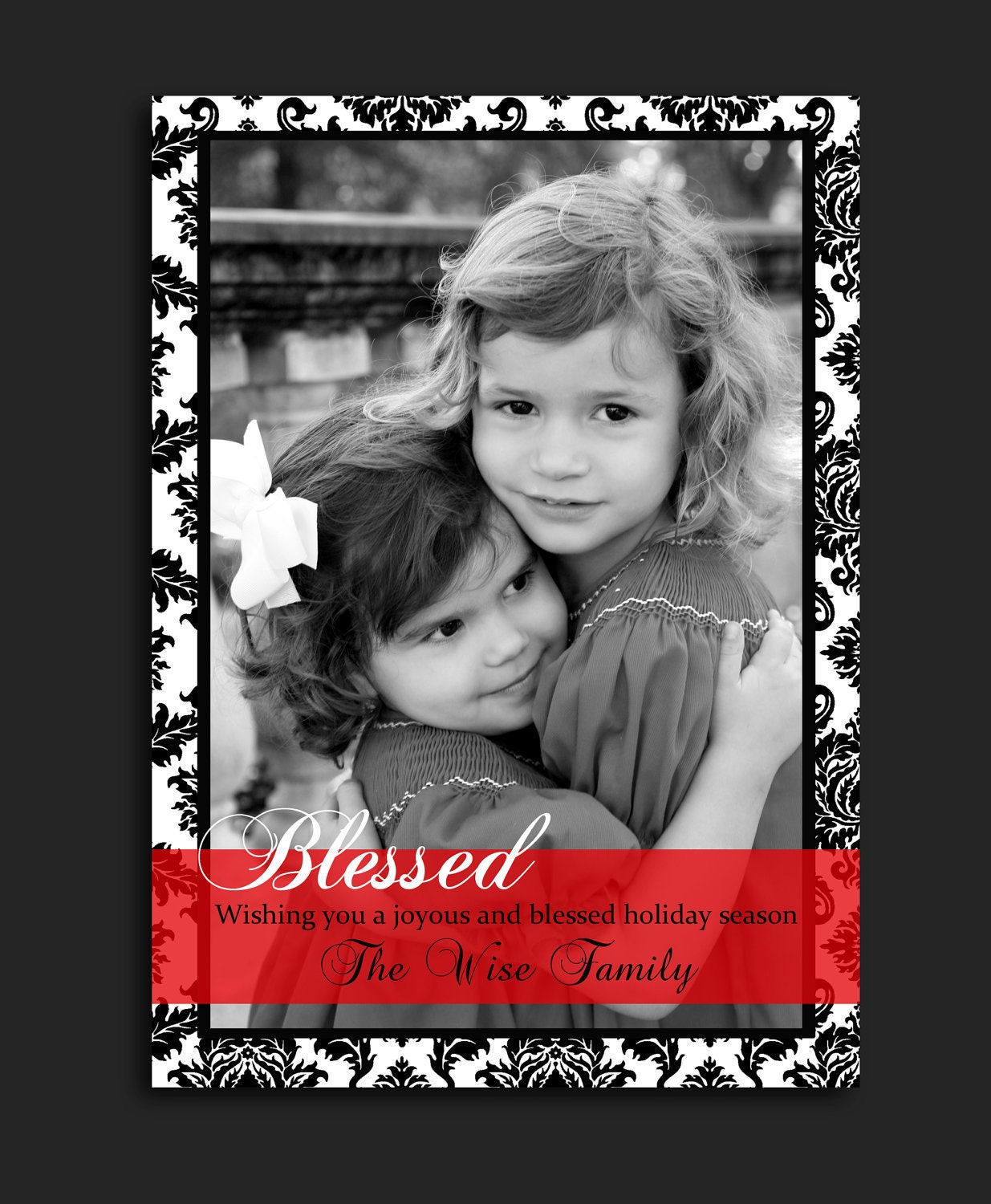 Christmas Photo Card Printable - Blessed to You and Yours Il_570xn