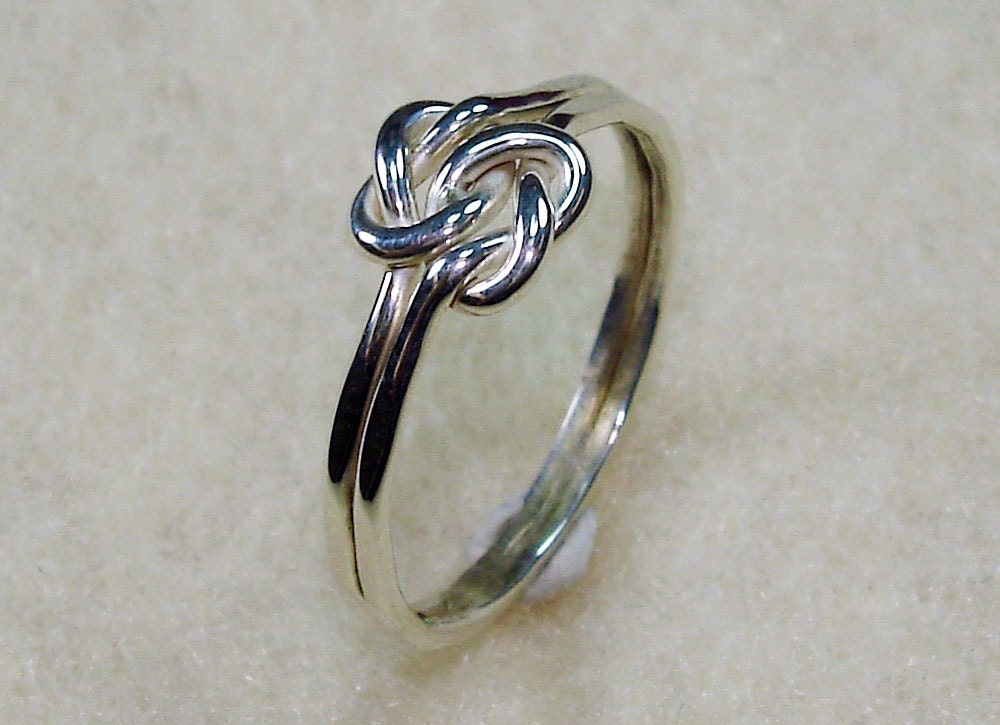 Mini Celtic Double Love Knot Ring with Argentium Silver
