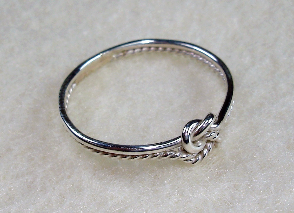 Mini Celtic Double Love Knot with Shinny and Twisty Argentium Silver