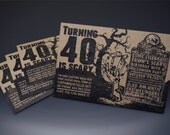 Letterpress & Custom Designed Birthday Invitations 40qty