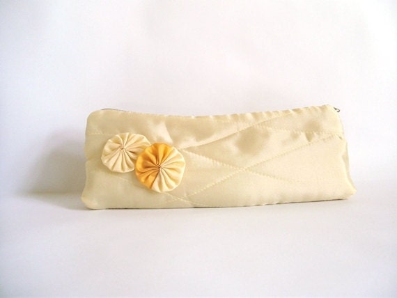 Wedding clutch wallet, Bridal makeup pouch, Cosmetic bag, Bridesmaids bag, Pouch for purse