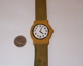 Folk Art Wrist Watch Wood Carving, Life Size, Rolex, Guess, Fossil,Swiss, Tag