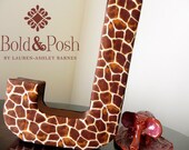 Giraffe Print Medium Fabric Wall Letter