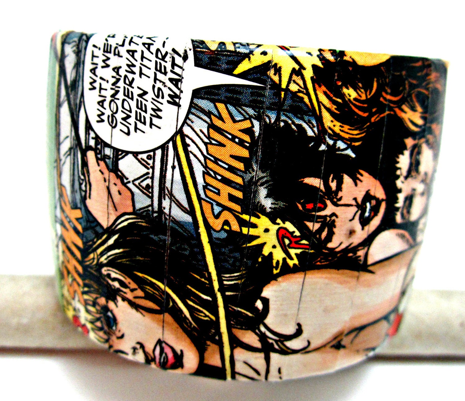 The Original Upcycled Comic Book Bracelet Featuring Robin and Superboy