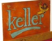 Airplane Sign Orange-Personalized -Handpainted-Vintage Style-Custom Made to Order
