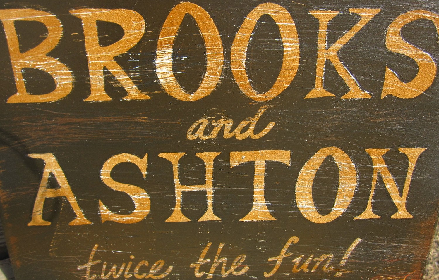 Twins Sign-Handpainted Metal-Custom Made to Order