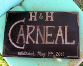 Newlyweds-Personalized Handpainted Custom Made to Order Wooden Sign